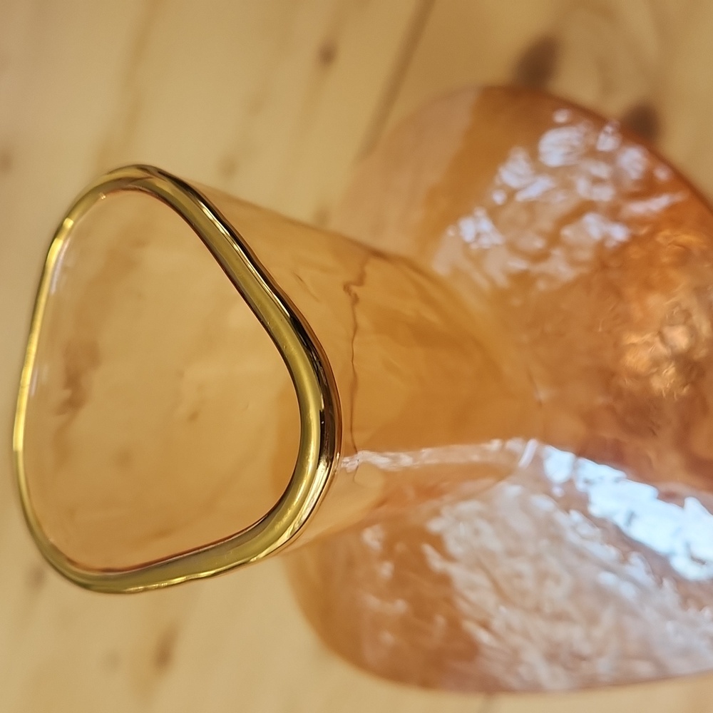 Anthropologie Zaza Decanter Hammered Glass Honey Luster - Picture 8 of 12